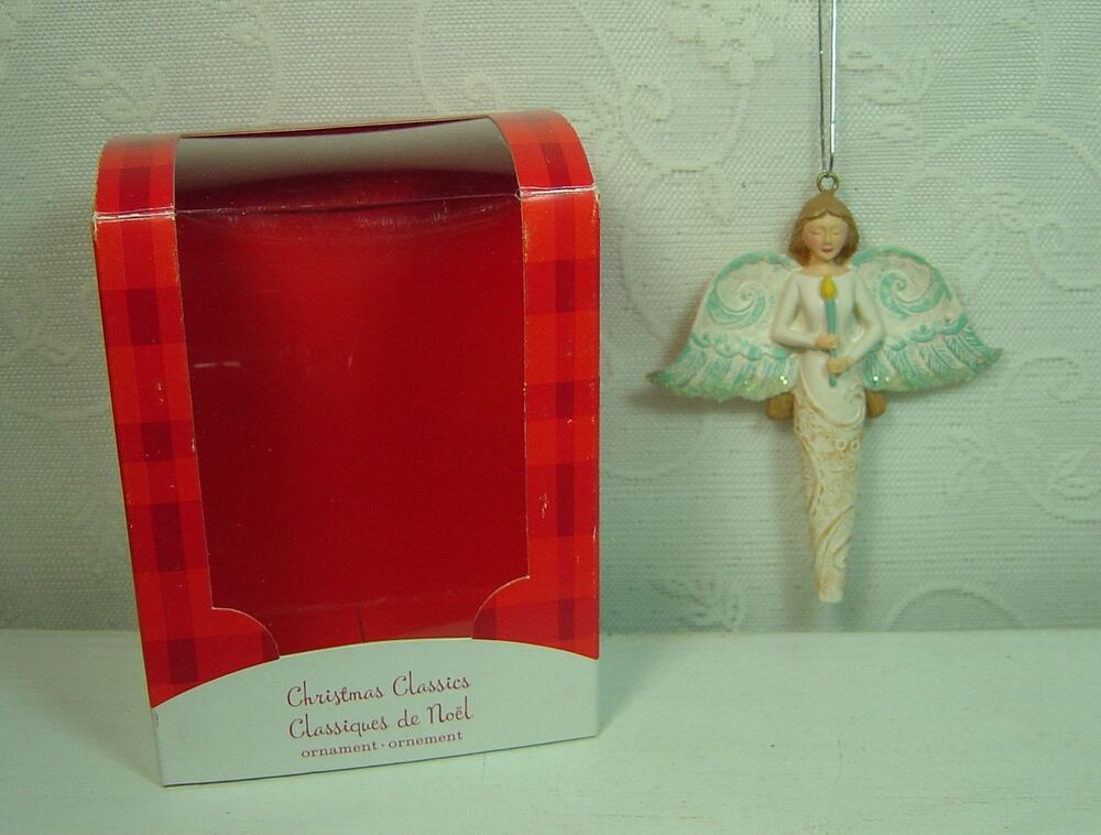 AMERICAN GREETINGS ORNAMENT-ANGEL HOLDING CANDLE-HAS BOX